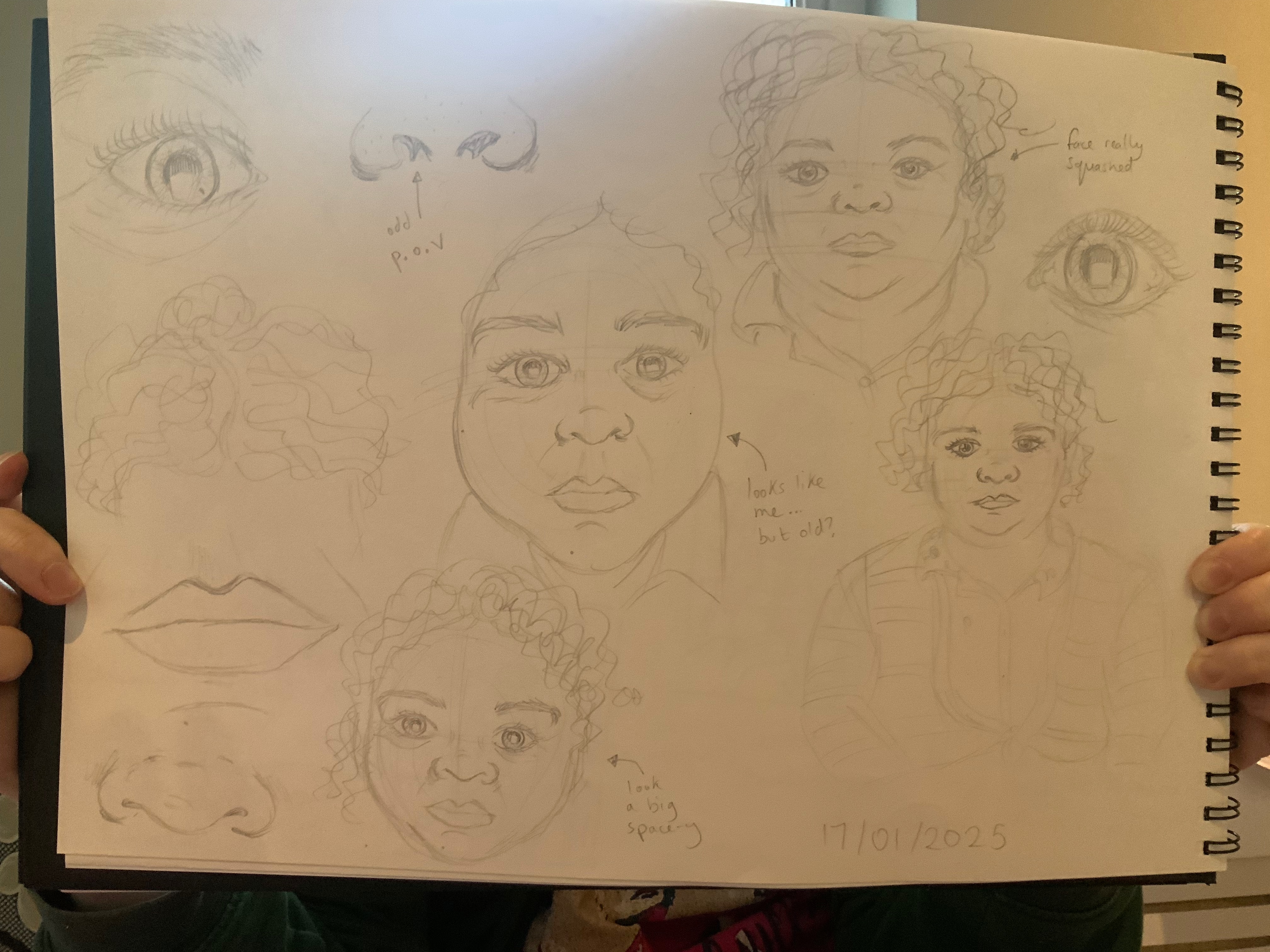 Pencil drawing of faces