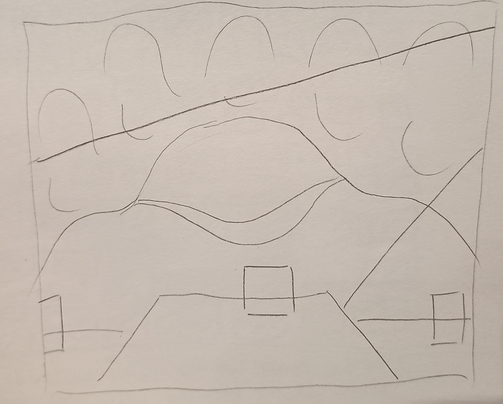 A pencil sketch, a simplified version of the composite drawing from above