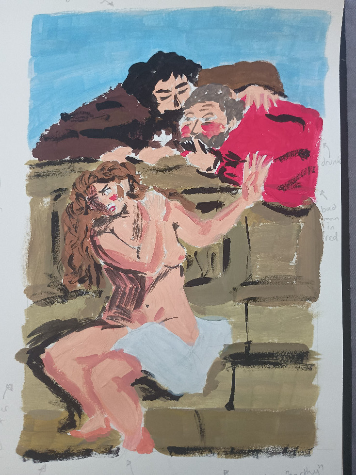 Basic painting copying Susanna and the Elders
