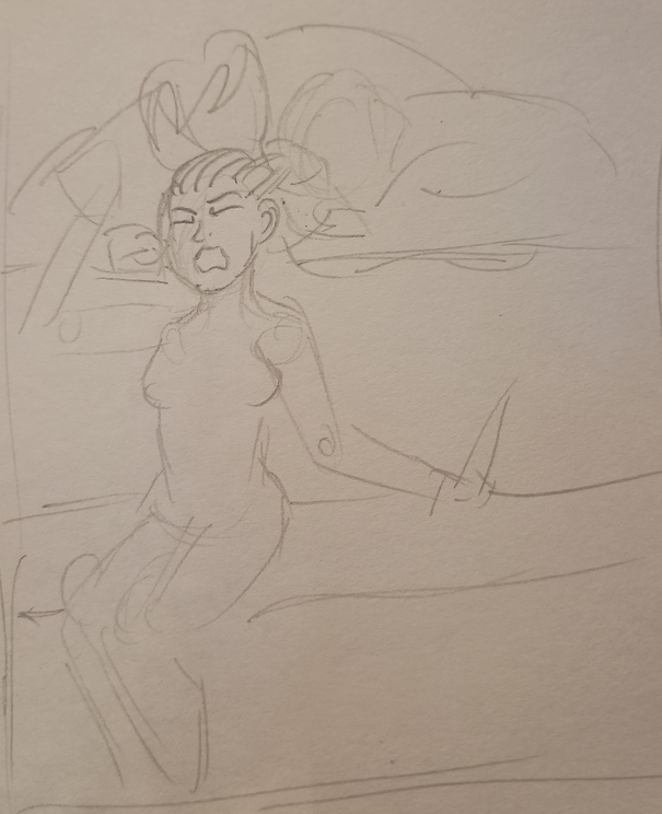 Sketch of Susanna and the Elders, Restored by Kathleen Gilje. Based on Susanna and the Elders by Artemisia Gentileschi