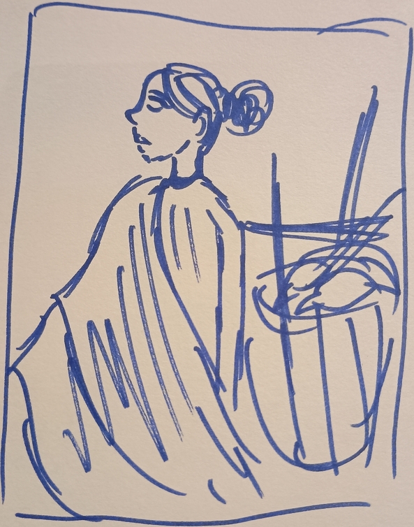 Sketch of 'Fisherwoman' by B Prabha