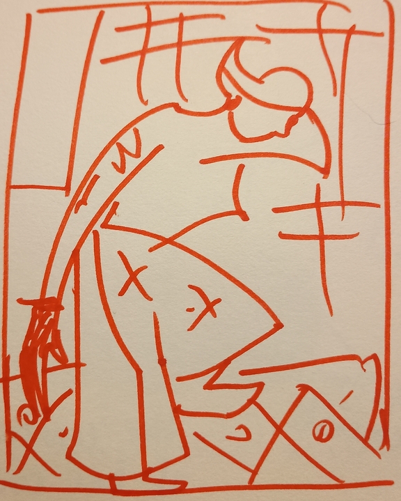 Sketch of 'Sorrow' by B Prabha