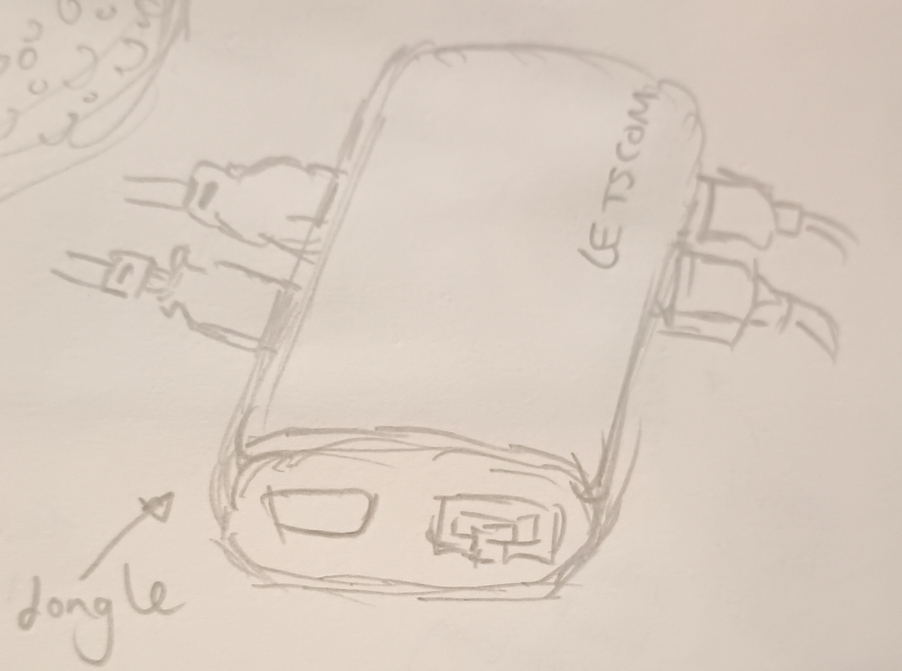 Pencil drawing of a dongle